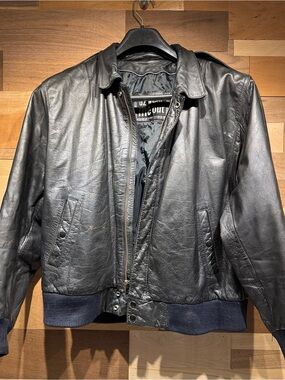 U2 Wear Me Out Black Leather Bomber Jacket